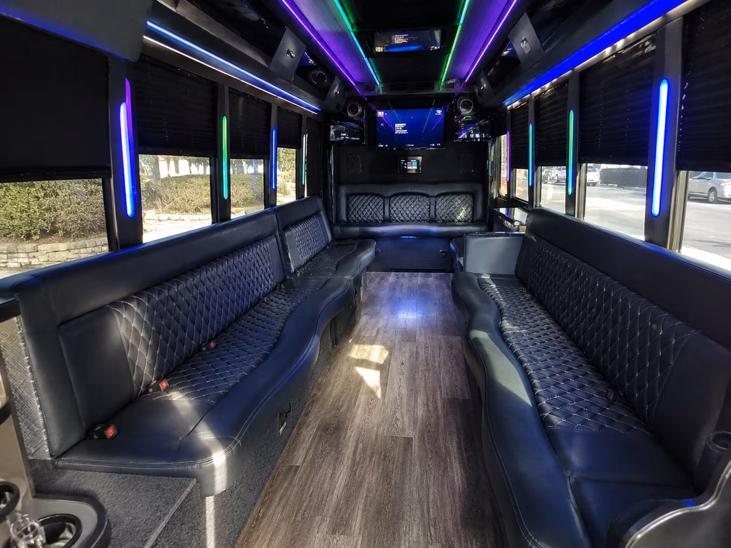 lowell 15 passenger party bus interior