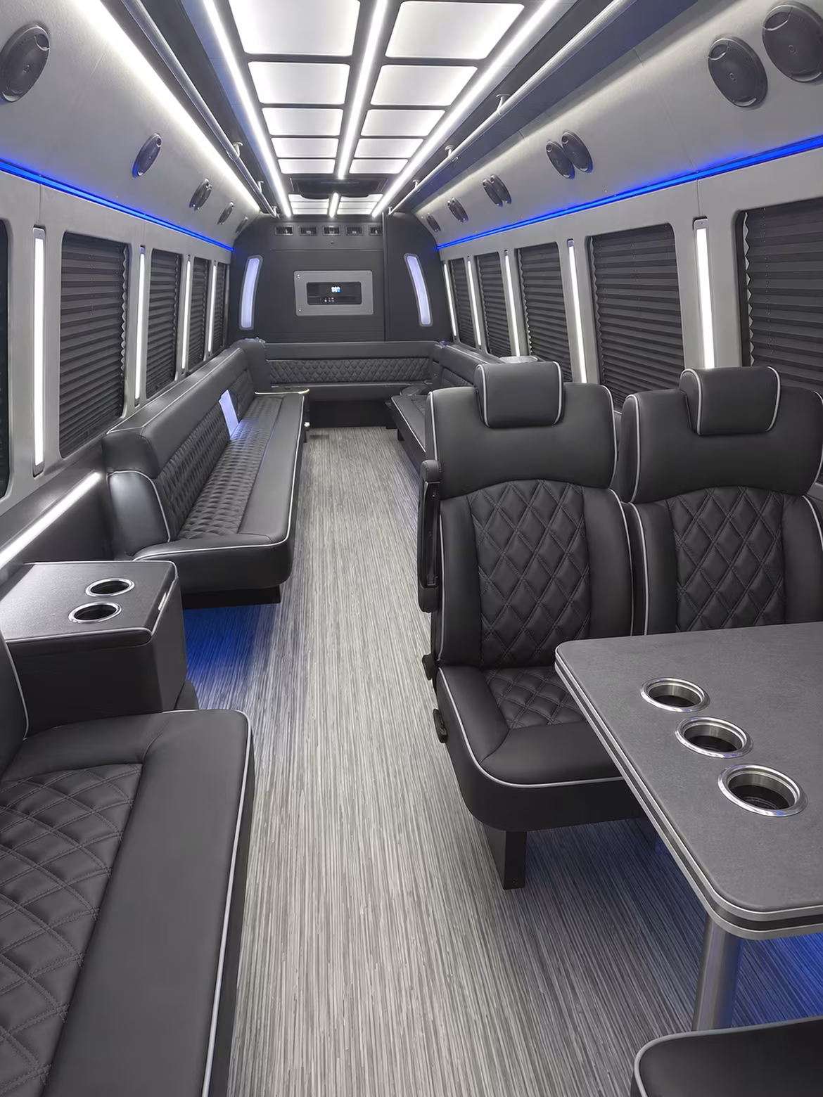 lowell 25 passenger party bus inside