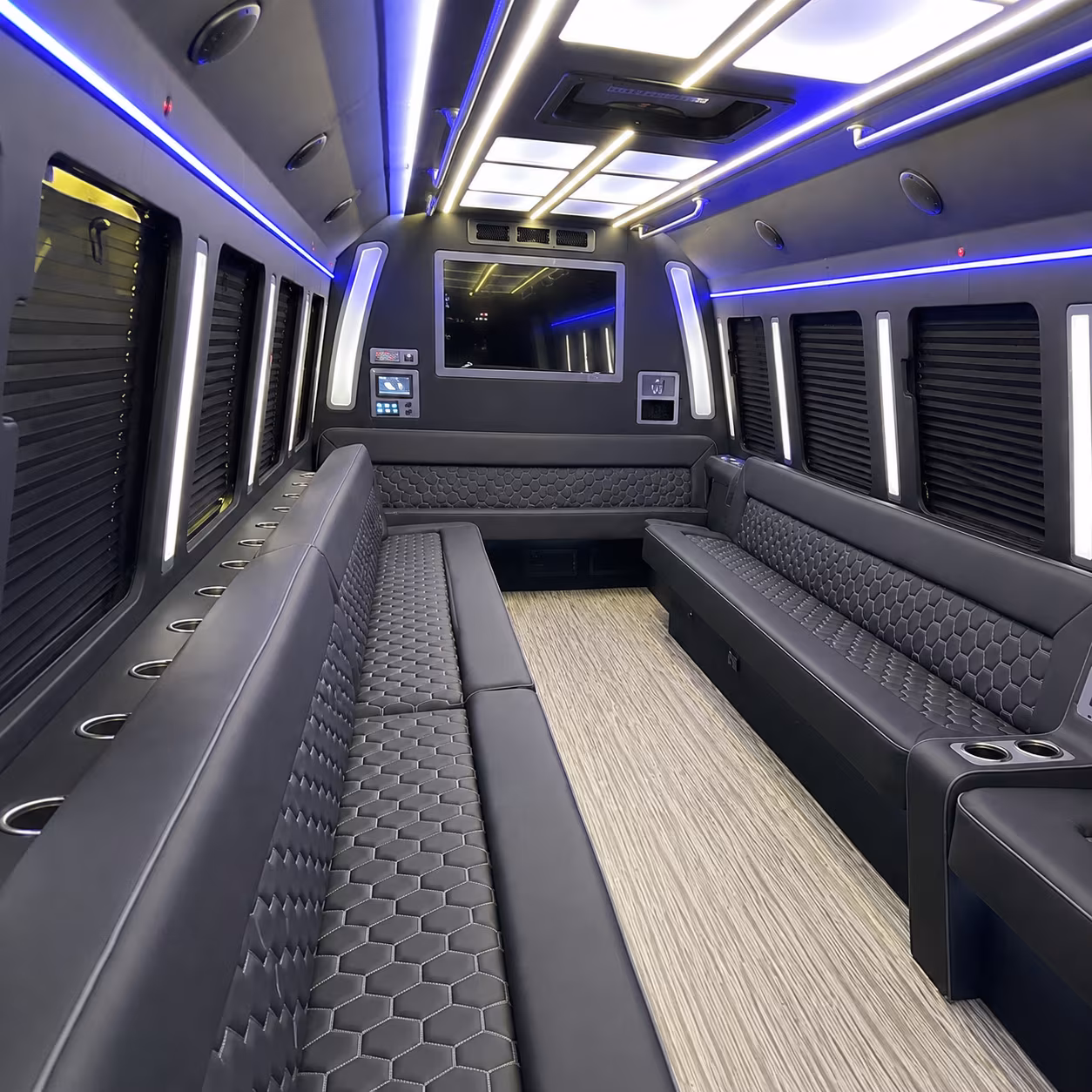 lowell 40 passenger party bus inside