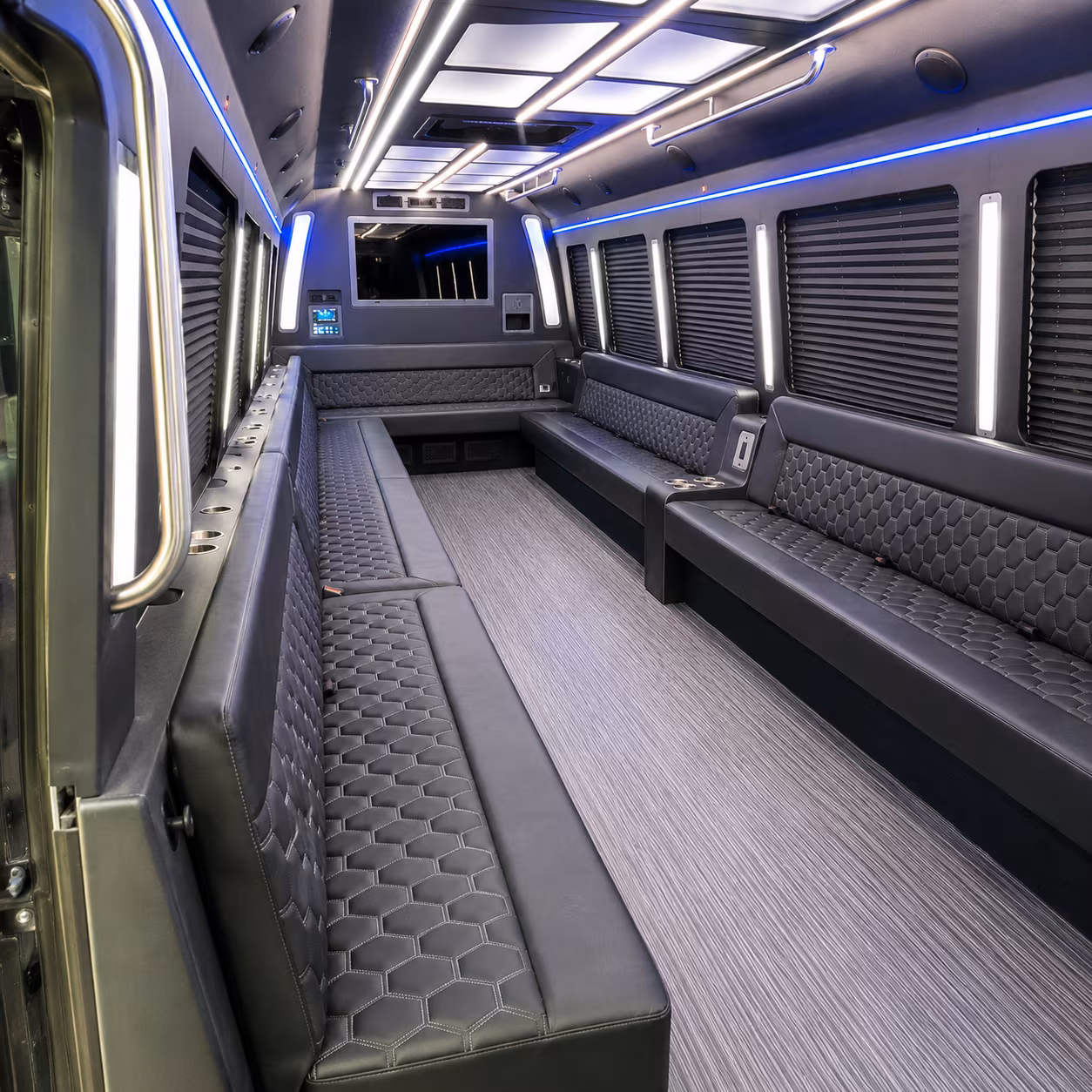 lowell 40 passenger party bus interior
