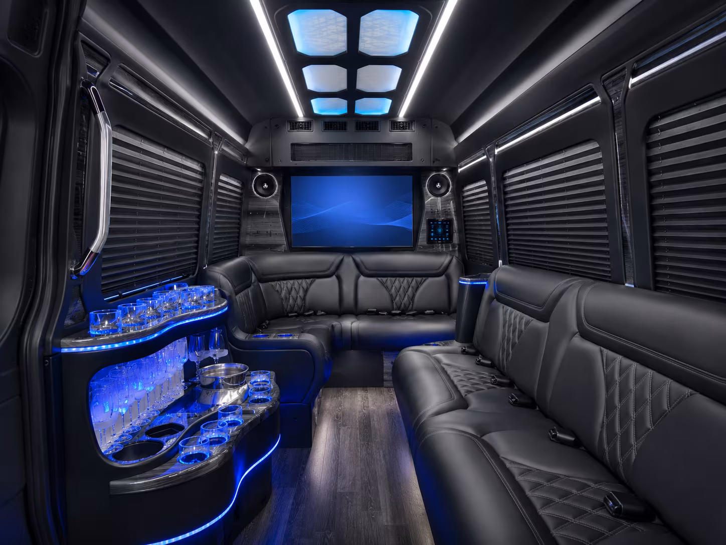 lowell 50 passenger party bus interior