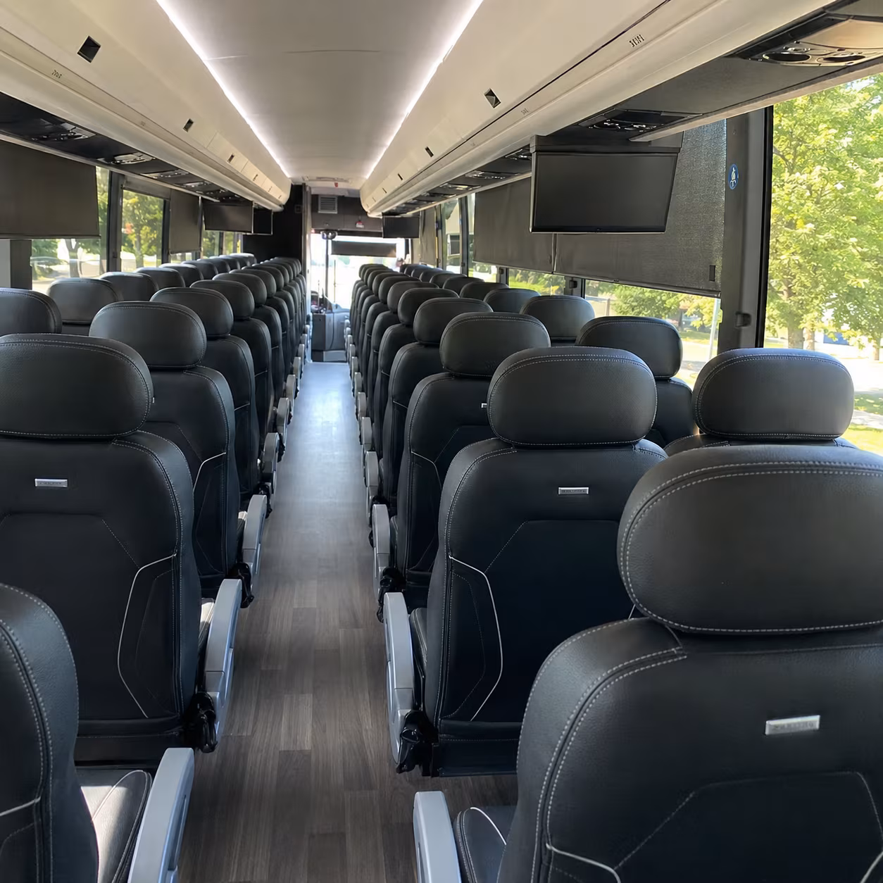 lowell 56 passenger charter bus interior