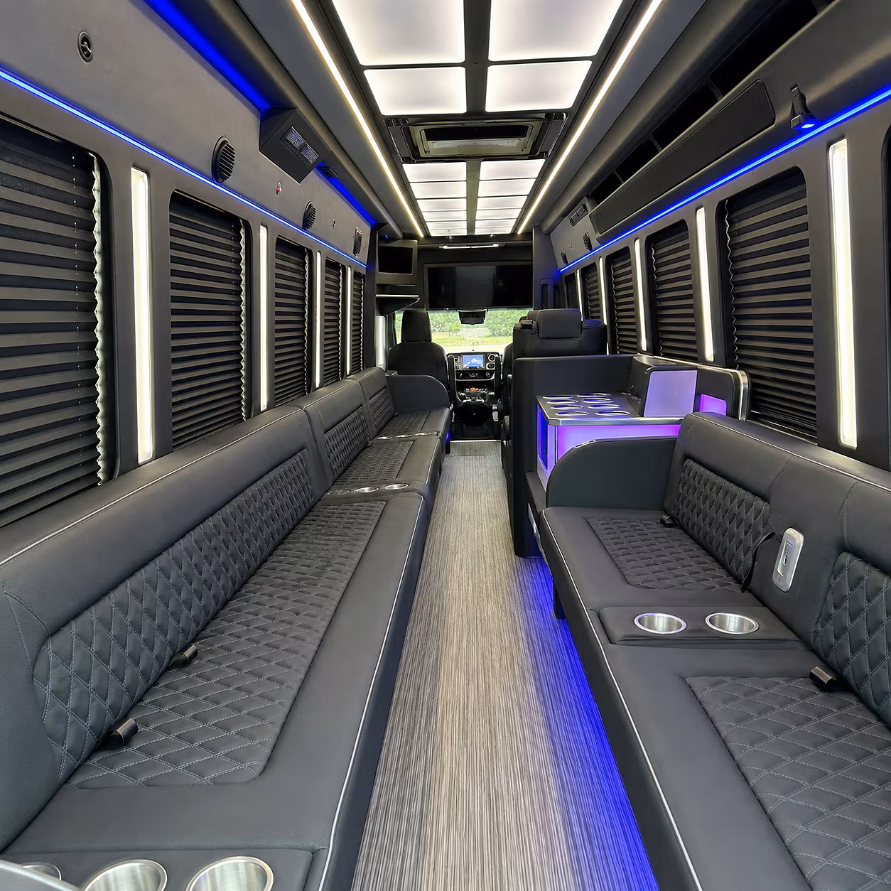 lowell party bus rental interior